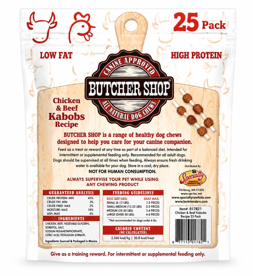 Butcher Shop Chicken & Beef Kabobs Recipe 25 Pk