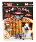 Butcher Shop Collagen Dog Chews 5" Deluxe Chicken Twists Recipe 16Pk
