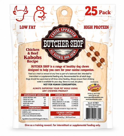 Butcher Shop Chicken & Beef Kabobs Recipe 25 Pk